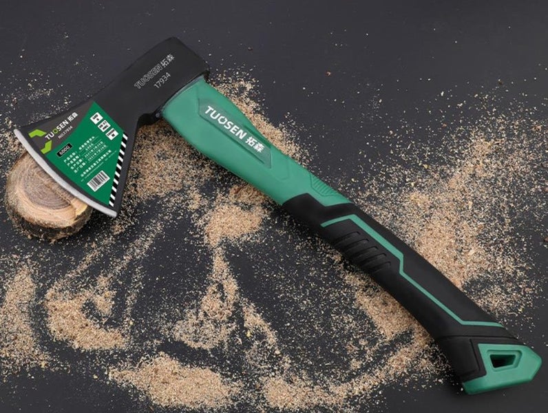 Axe, Outdoor Lumbering Axe, Axe with TPR Rubber Coating Handle, Camping Hatchet Carousel 1