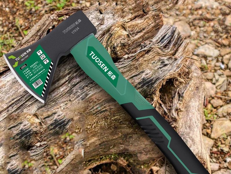 Axe, Outdoor Lumbering Axe, Axe with TPR Rubber Coating Handle, Camping Hatchet Carousel 2