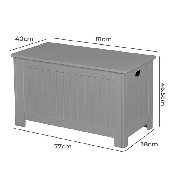 Levede Kids Toy Box Storage Chest Cabinet Container Clothes Organiser Grey Carousel 10