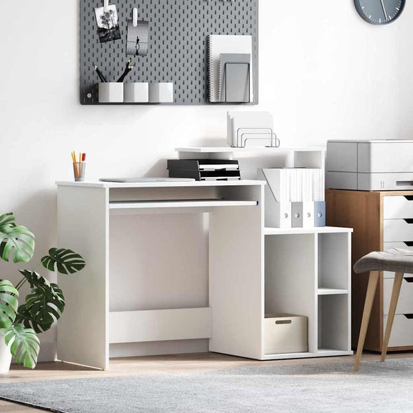 Desk With Storage White 120.5 X 44 X 88.5 Cm Engineered Wood Nlkaia Carousel 1