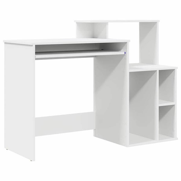 Desk With Storage White 120.5 X 44 X 88.5 Cm Engineered Wood Nlkaia Carousel 2