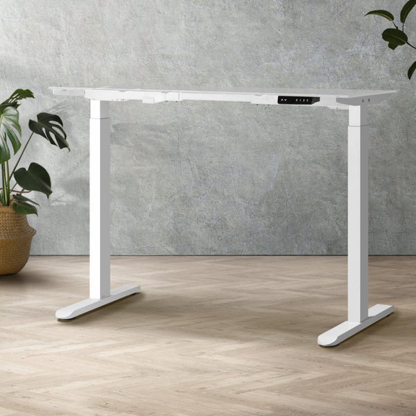 Electric Standing Desk Leg Frame Dual Motor White Carousel 1