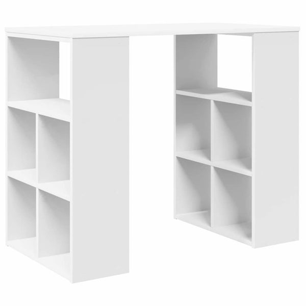 Desk With Shelf White 90 X 50 X 75 Cm Engineered Wood Nlkpbl Carousel 2
