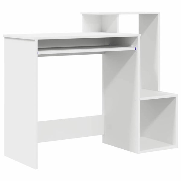 Desk With Shelf White 106 X 40 X 88.5 Cm Engineered Wood Nlkall Carousel 2