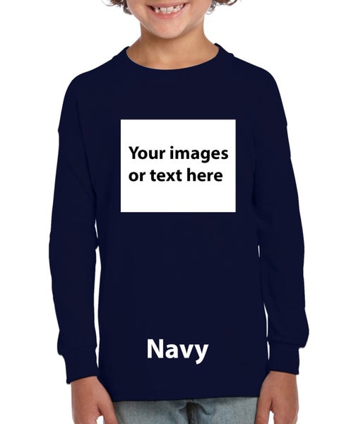 Kid's Ultra Cotton Youth Long Sleeve T-Shirt, Custom T-Shirt printing (Medium) Carousel 2