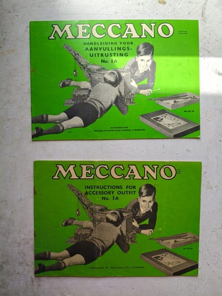 Meccano instructions, 2 sets 1a, one in Dutch the other in English (AH162) Carousel 1