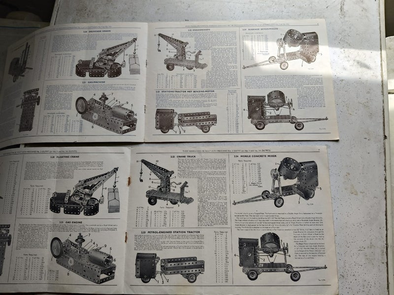 Meccano instructions, 2 sets 1a, one in Dutch the other in English (AH162) Carousel 2