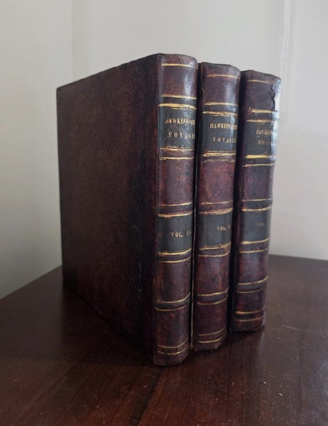 1773 Hawkesworth Account of the Voyages - 3 Vols , All Maps & Plates present! Carousel 2