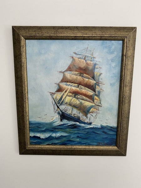 Original painting - Sailing ship by T Walters! Carousel 1
