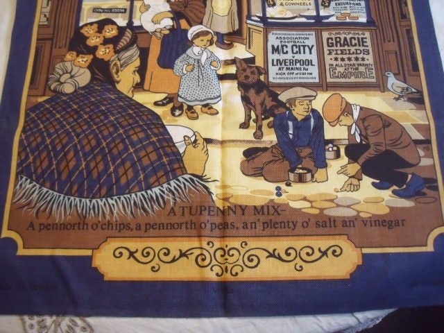 Cotton Tea Towel - Fish & Chips Carousel 2