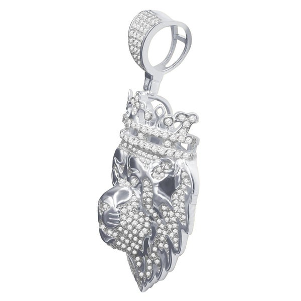 925 Sterling Silver Micro Pave Pendant - KING LION Carousel 2