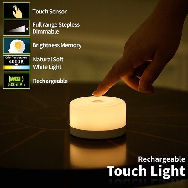 Touch LED Light Bedside Lamp Rechargeable Night Light Carousel 1