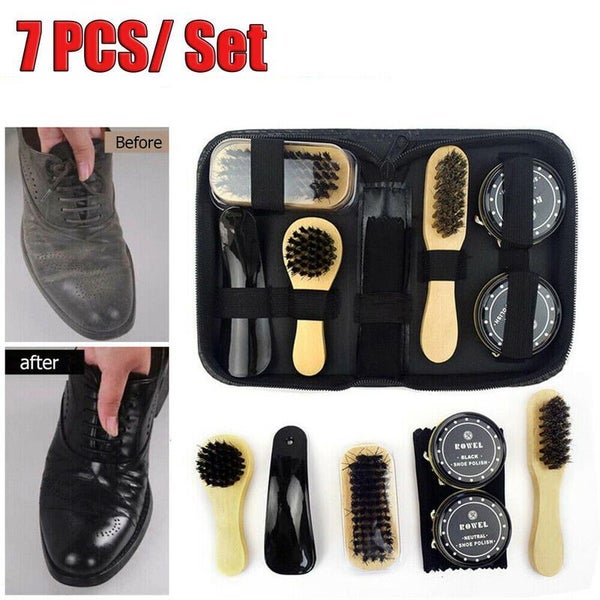 Leather Shoe Bag Cleaning Polish Care Kit Polish Brush Set Carousel 1