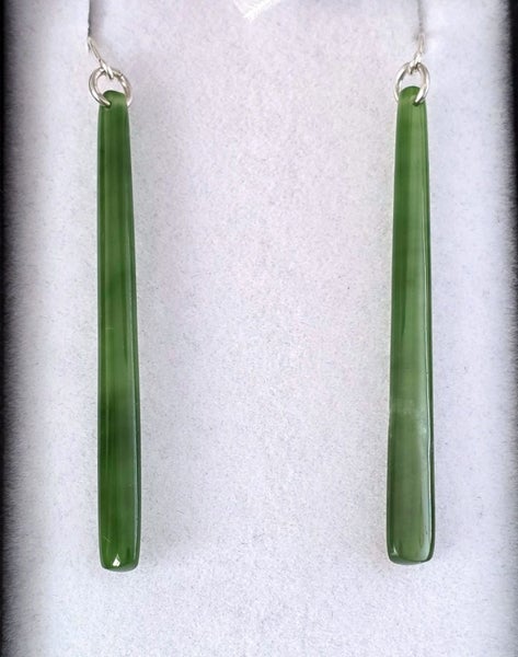 Kahurangi pounamu drop sterling silver earrings Carousel 1
