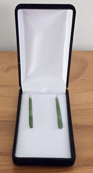 Kahurangi pounamu drop sterling silver earrings Carousel 4