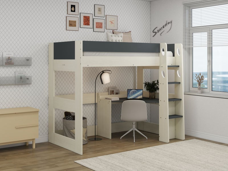 Denver King Single Loft Bunk - Ladder & Desk Can Be Left or Right Sided Carousel 1