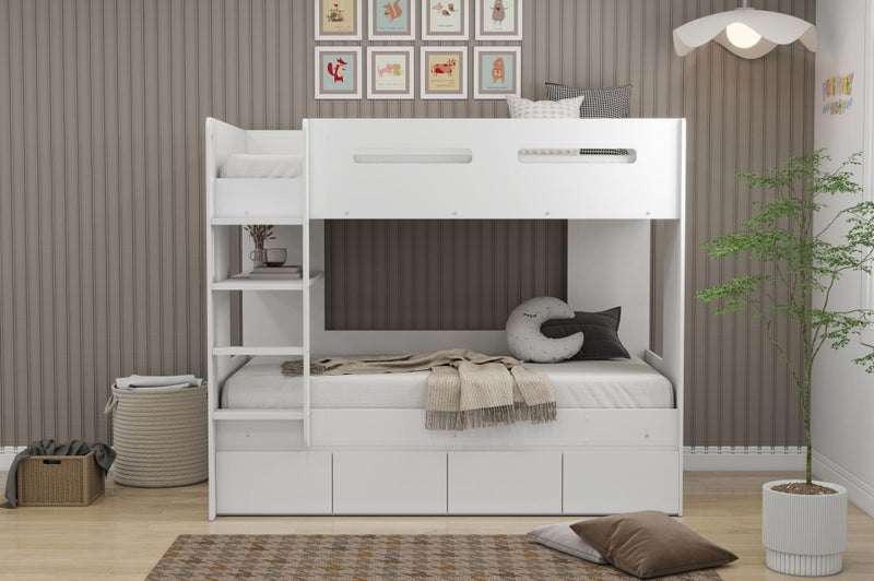 Montana Single Bunk Beds with 4 x Drawers Carousel 5