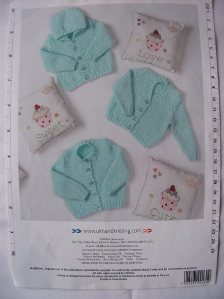 ~ Baby DK V or Crew Neck plus Hooded Cardigans Includes Prem ~ Carousel 1