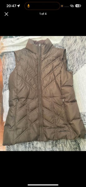 Eddie Bauer Premium Goose Down Puffer Vest XS Brown Carousel 1