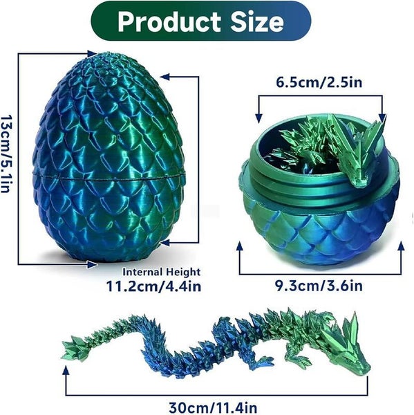 3D Printed Dragon Egg with Dragon Fidget Toy Carousel 2