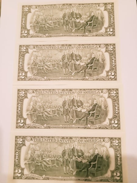 4 Consecutive Serial Number $2 Notes Two Dollar Bills uncirculated Crisp 2009 Carousel 2