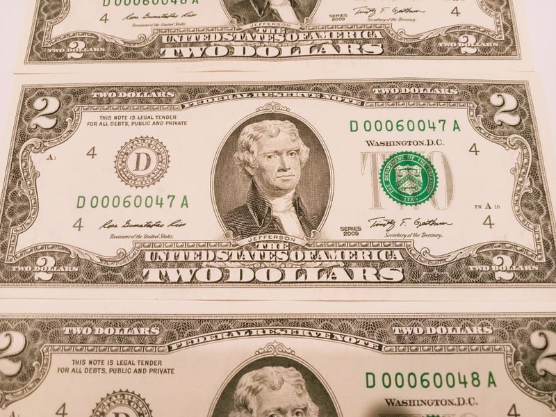 4 Consecutive Serial Number $2 Notes Two Dollar Bills uncirculated Crisp 2009 Carousel 8