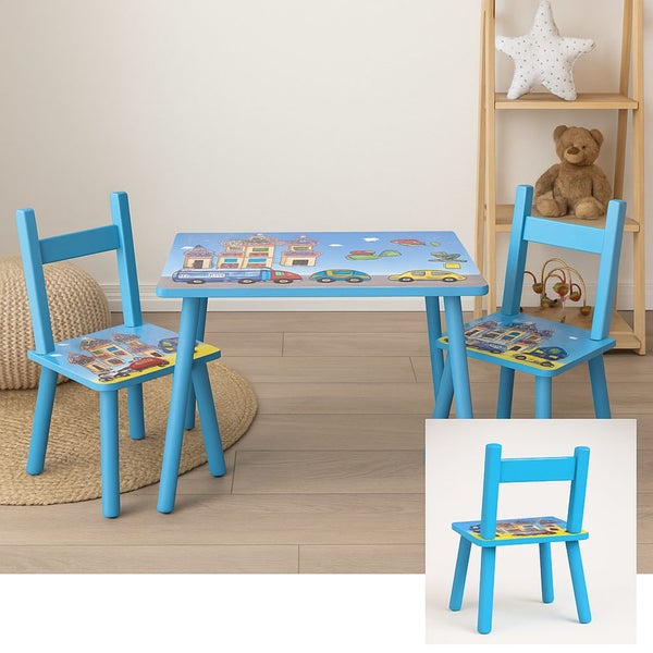 Kids Table & Chair Set 3pc Carousel 1