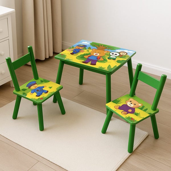 Kids Table & Chair Set 3pc Carousel 1
