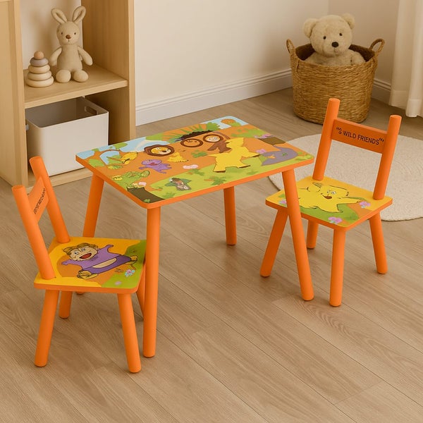 Kids Table & Chair Set 3pc Carousel 1
