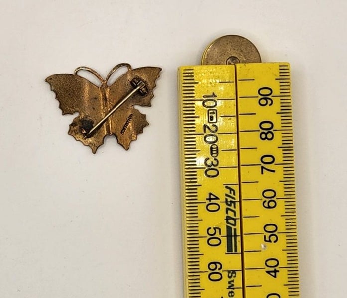 Vintage enamel butterfly brooch Carousel 2