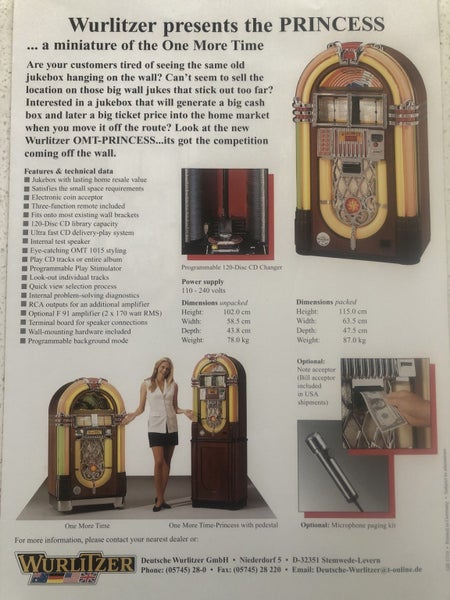 Wurlitzer Princess CD Jukebox Carousel 6