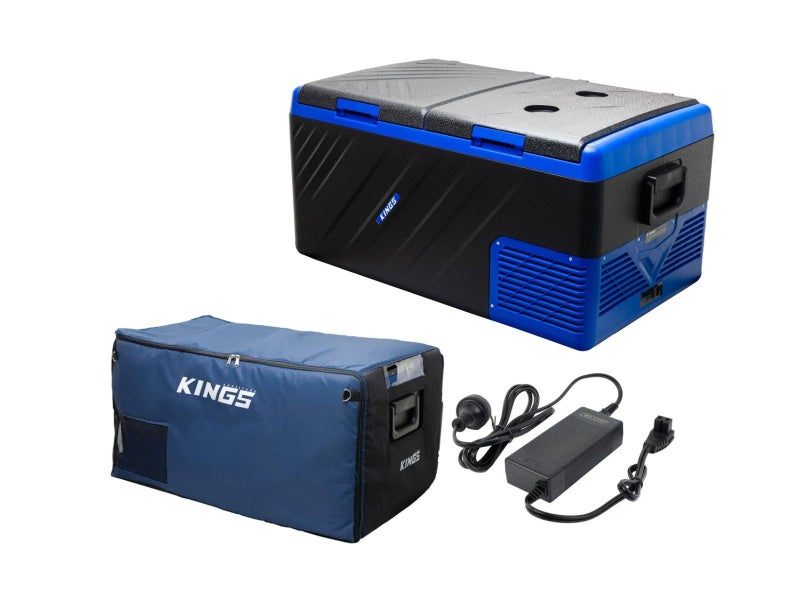 Kings Escape 90 Fridge/Freezer 2yr warranty + Cover + AC To 12V Fridge Adaptor Carousel 1