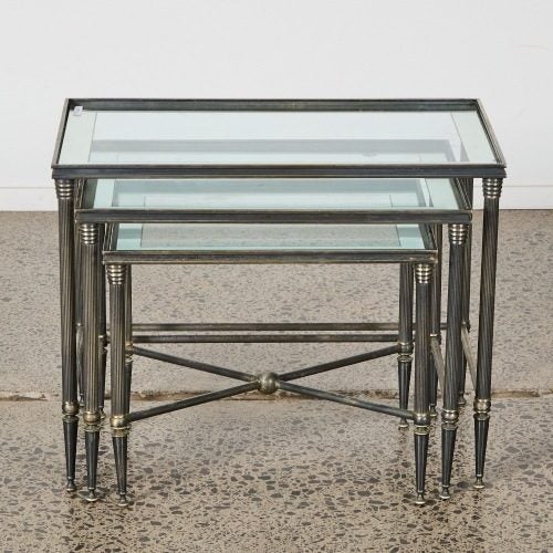 A Nest of Vintage Blackened Silver Tables63972518799617110