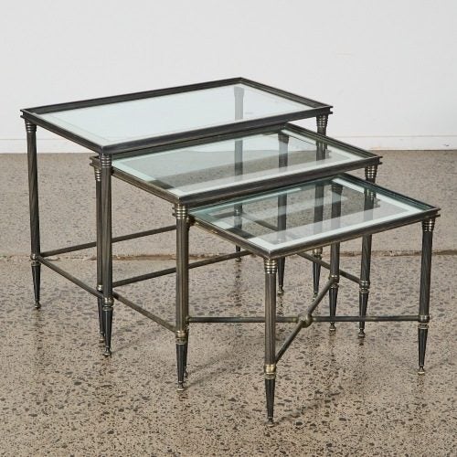 A Nest of Vintage Blackened Silver Tables63972518799617111
