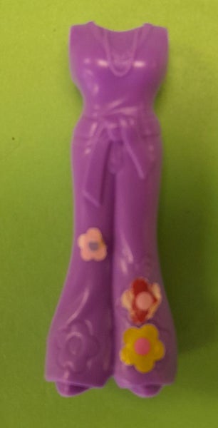 Polly Pocket toy, purple clip-on pants outfit for doll Carousel 1
