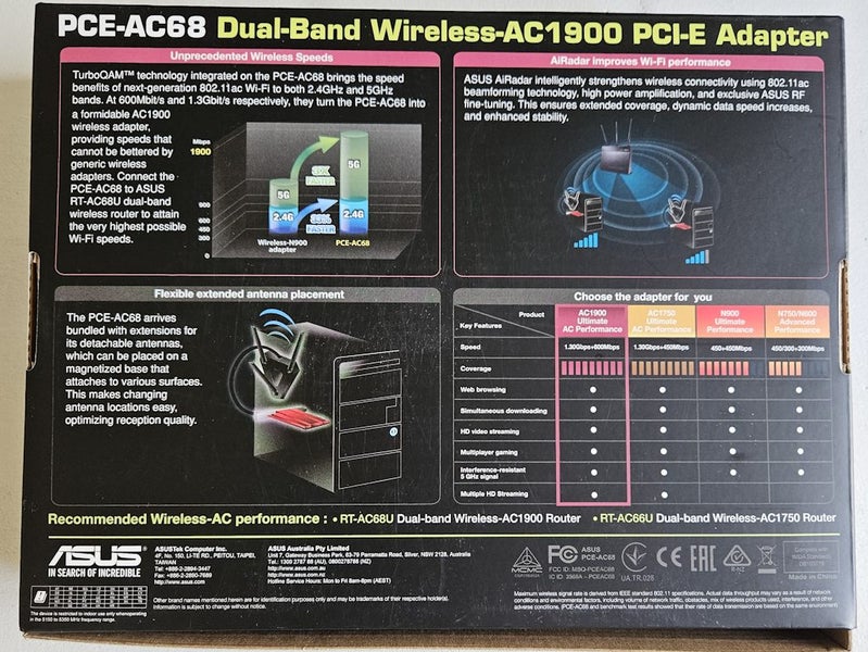 Asus PCI-e wireless card Carousel 4
