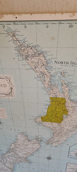 Vintage Mounted New Zealand Map Carousel 2