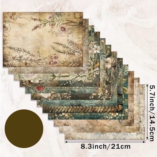 - A5 - Paper/Card Stock - Vintage Floral Nature - 12pcs - 140gsm Carousel 4