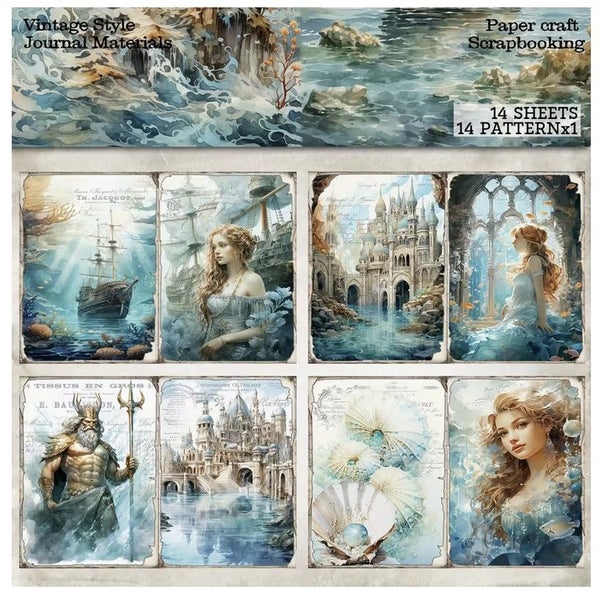 - A5 - Paper/Card Stock - Poseidon Ocean Princess - 14 pcs - 140 gsm Carousel 2