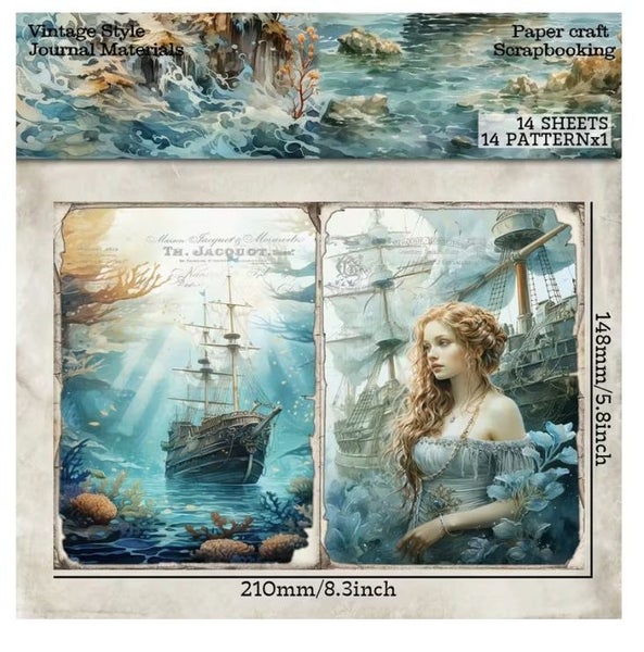 - A5 - Paper/Card Stock - Poseidon Ocean Princess - 14 pcs - 140 gsm Carousel 6