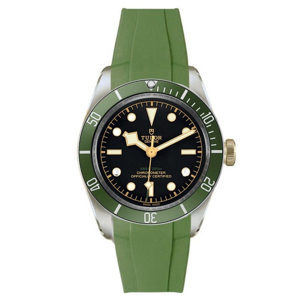 Integrated Curved End FKM Rubber Watch Band for Tudor Black Bay 41mm Harrods ... Carousel 1