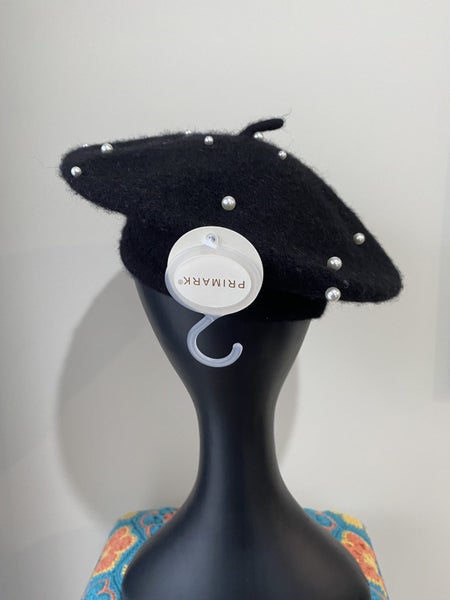 Primark Black Wool Beret with Pearl Studs – BNWT 100% Wool64443579735043113