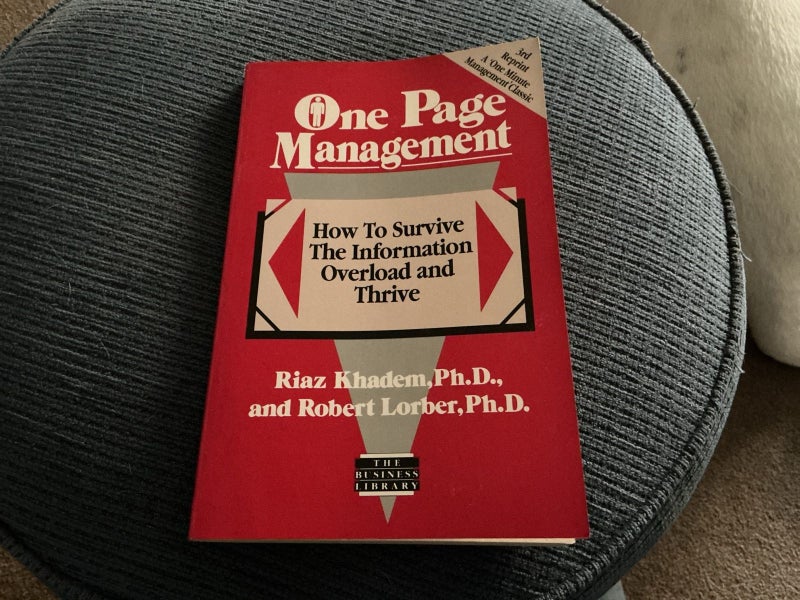 One Page Management by Riaz Khadem Ph.D and Robert Lorber Ph.D Carousel 1