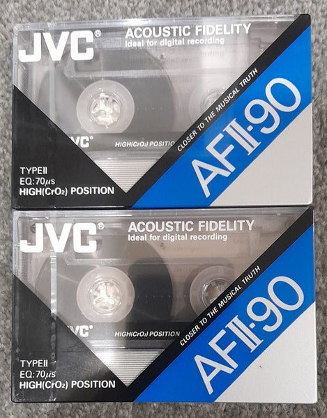 2 x JVC AFII-90 (Type II) Blank Audio Cassette Tapes (Korea/new/sealed) Carousel 1
