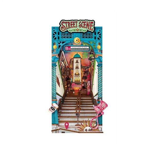 Robotime Rolife Street Scene DIY Book Nook Shelf Insert Kit TGB13 Carousel 1