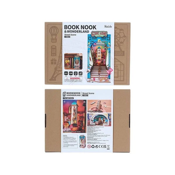 Robotime Rolife Street Scene DIY Book Nook Shelf Insert Kit TGB13 Carousel 7