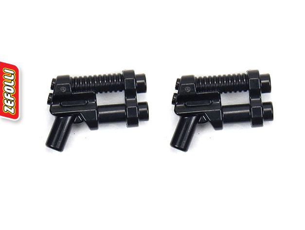 2 x Two Barrel Pistol Gun Weapons - Black - Lego - N Carousel 1