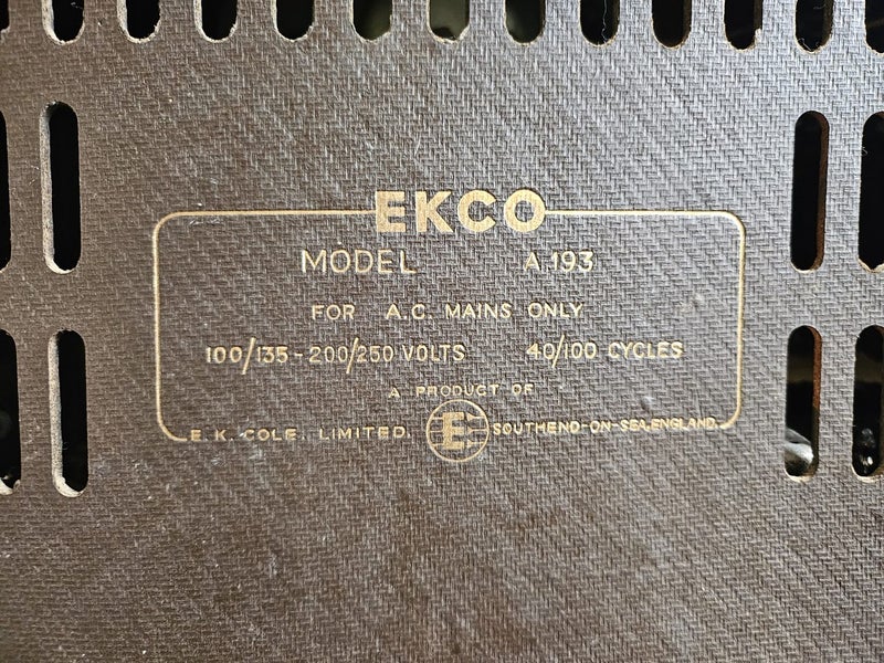 RARE 1953 BAKERLITE & WOOD EKCO VALVE RADIO MODEL A193 Carousel 11