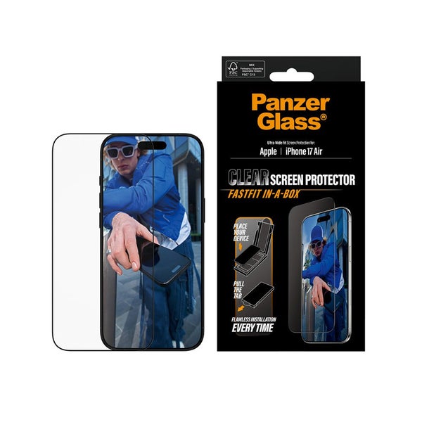 PanzerGlass Ulte Wide Fit Screen Protector with Fastfit in-a-box for iPhone Air Carousel 1