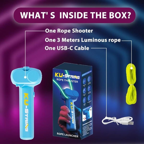 String Rope Launcher Lasso Fidget Toy, Glow in The Dark Loop Rope Cool Shoote... Carousel 2